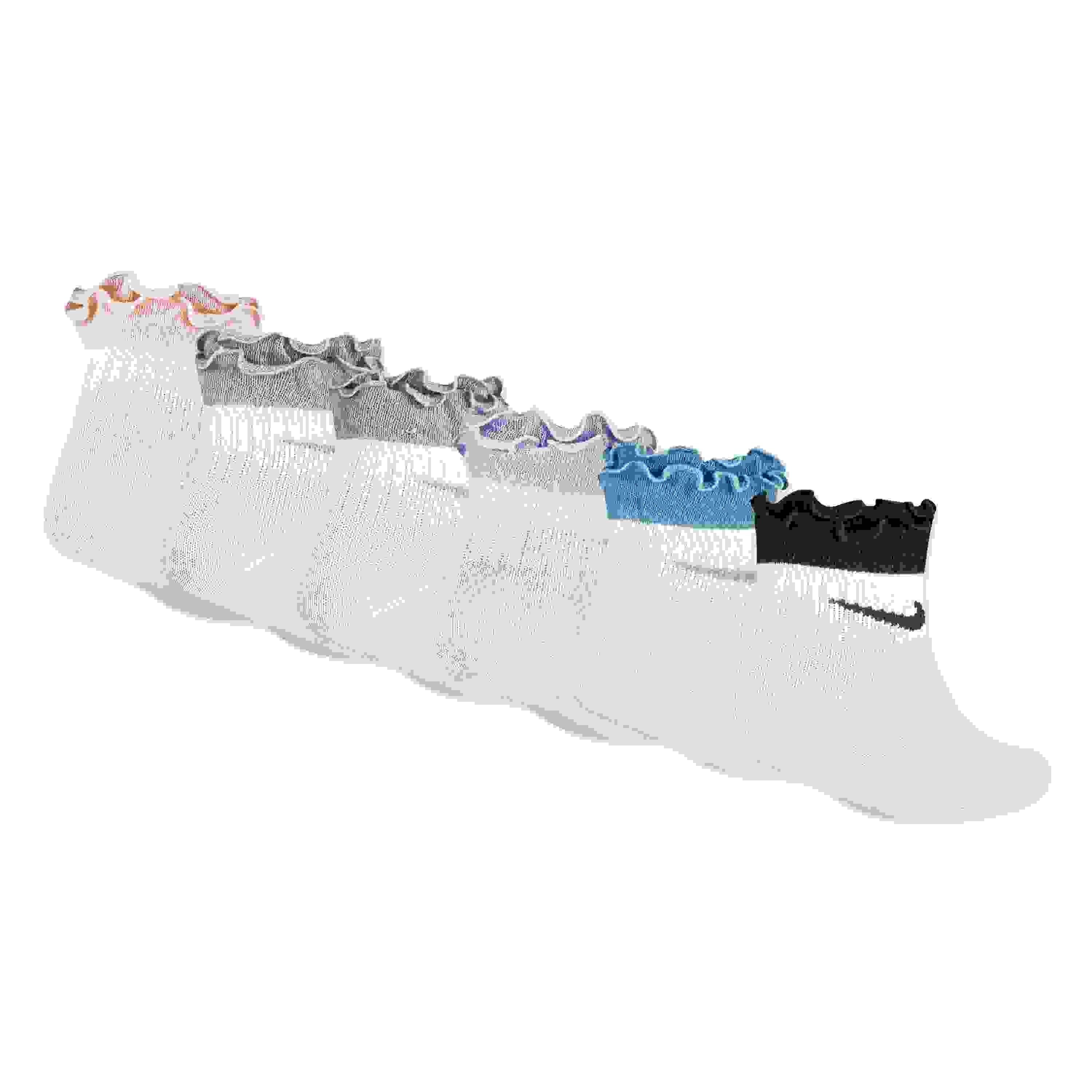 Nike Ruffle 6-Pack Ankle Little Girls' White/Multi Socks